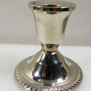 Maurice Duchin Shrewsbury Holloware 3" Nickel Silver polished Candlestick holder